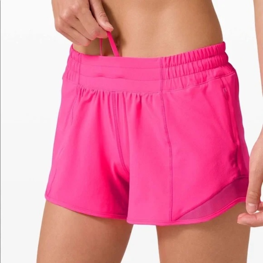 Lululemon Hotty Hot High-Rise Lined Short 4” Sonic Pink (Size 8)